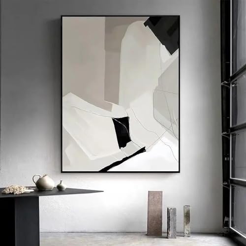 Art abstrait peinture à l'huile grand format 90x140cm encadré
