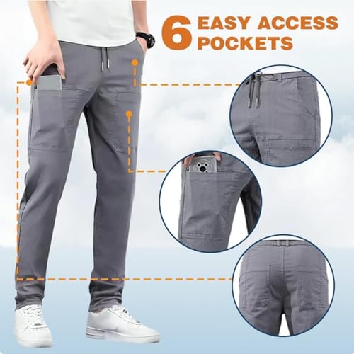 Mencomfy Cargo Pants, High Stretch Multi-Pocket Durable Cargo Pants Comfort Fit Stretch Cargo Pant, Waterproof Cargos Pant3