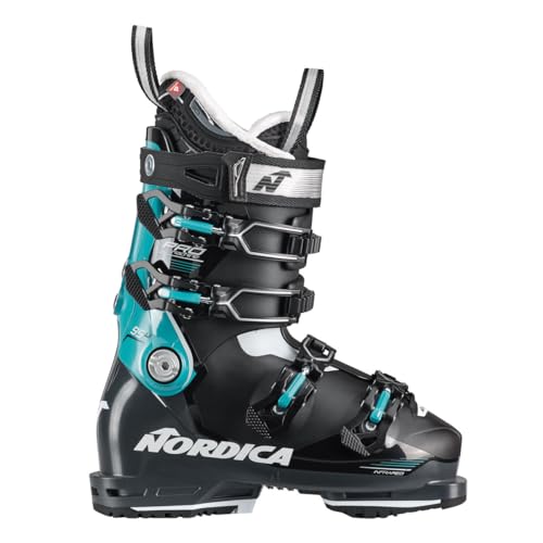 NORDICA Women's Easy-Flexing High-Performance Low Volume Gripwalk All-Mountain Promachine 95 Ski Boots, Black/Anthracite/Blue, 25.5