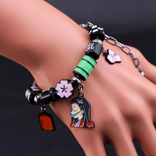 SONGCHANGJEWELRY Nezuko Bracelet – Colorful Charm Beads Inspired by Anime Slayer – Anime Gift for Fans and Collectors3