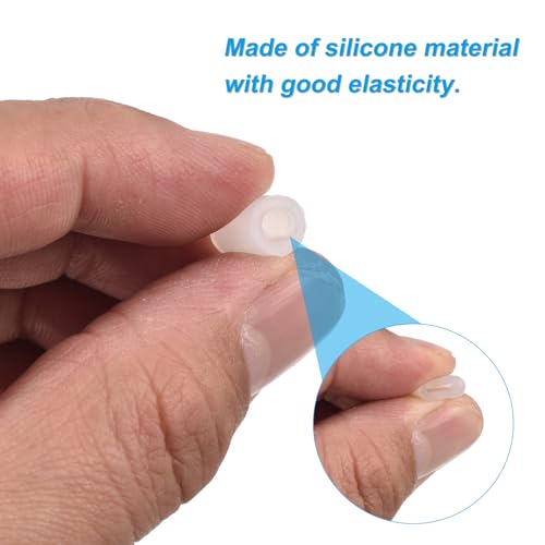 Image of uxcell 88Pcs Silicone End Caps, 4.5mm(3 /16 inch) ID 13mm(1 /2 inch) Height Round Rubber Elastic Screw Thread Protectors Soft Flexible Screw Bolt Covers Caps for Metal Tube Rod Bolt, Clear