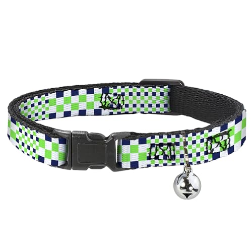 Collar Breakaway para Gato Buckle-Down de Cuadros Verde y Azul 2