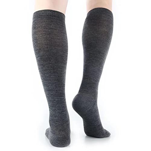 Image of ja vie Ultra Warm Merino Wool Compression Socks for Men & Women Cushion Crew Socks for Running Cycling Travel (15-20mmHg)