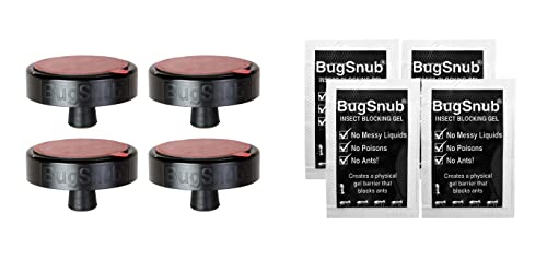 BugSnub Legs for Trays (4 Pack)- Waterless, Moat Free Cat and Dog Food Tray Legs for Crawling Pest Free Pet Food Feeding Station, Kitchen Sweets and Trash, Ant Free Platform Legs.
