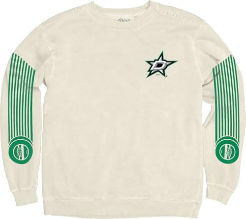 Dallas Stars NHL Officially Licensed Crewneck Sweatshirt Ringspun Ivory Sleeveshot Medium
