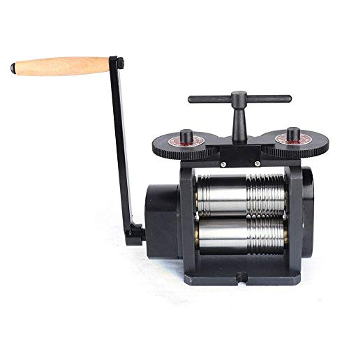 Commercial 85mm Rolling Mill Machine Rollers Metal Sheet Wire Flat Jewelry Press Tool DIY Repair Manual Combination (Black)