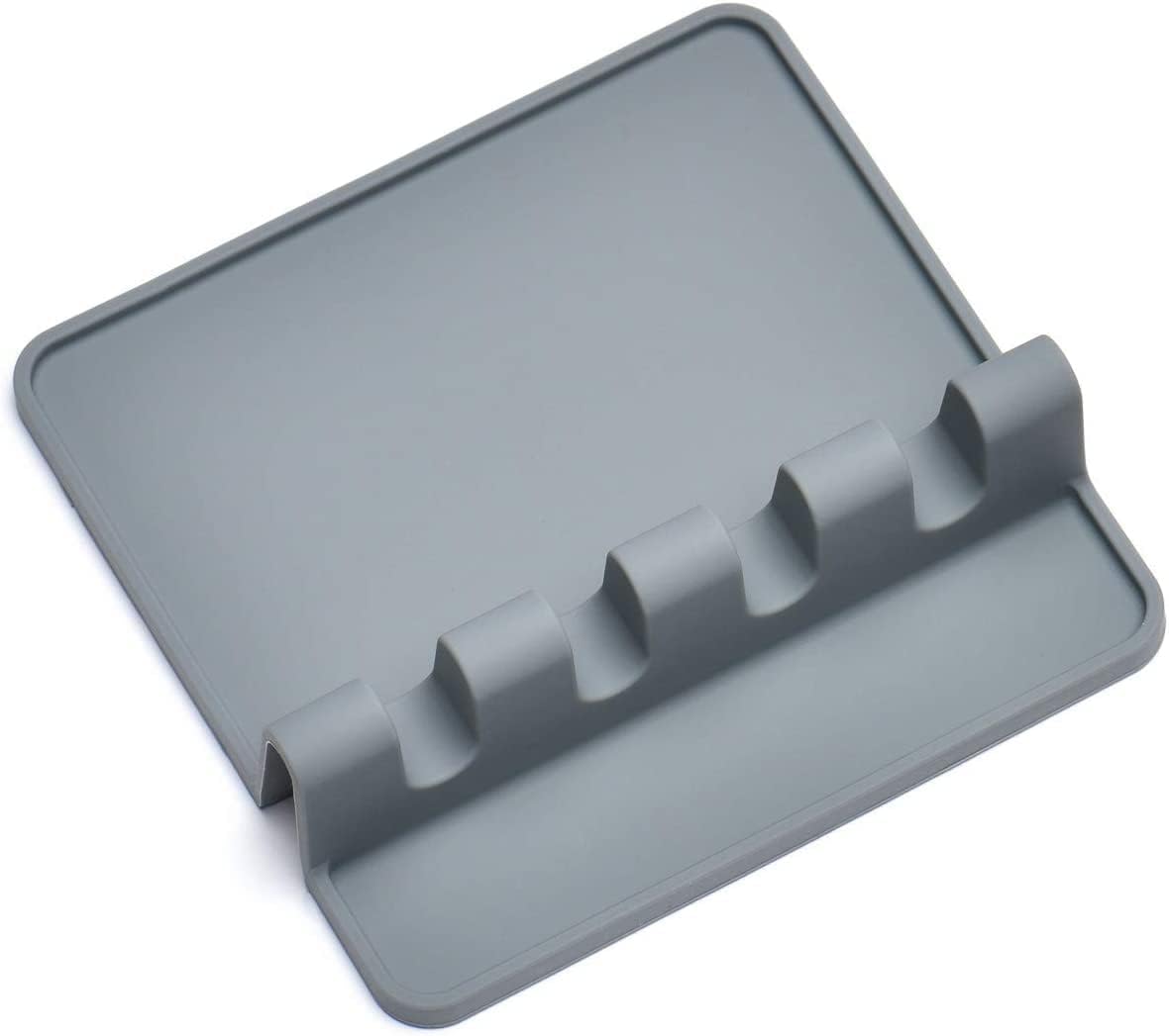 AMERTEER Silicone Spoon Rest for Kitchen | Utensil Rest with Drip Pad | Spatula Holder, Silicone Utensil Rest Tray | Multiple Cooking Utensil Holder, Silicone Spoon Holder for Kitchen Counter