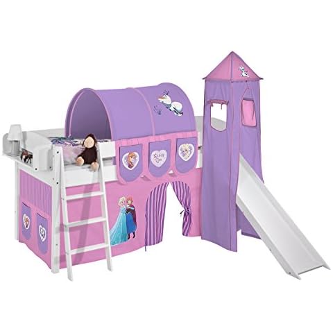 Lilokids Hochbett IDA in Weiss mit RUTSCHE Cover