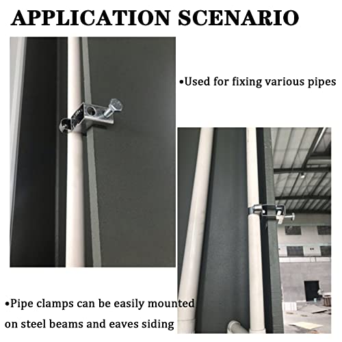 Pack Of 8 Conduit Hanger With Beam Clamp,Cable Clamp For Pipe,Silver Pipe Support Bracket Clamp,Used For Cable Pipe Clamps For Pipes Installed On The Edge Of I-Beam (1Inch) #TOP2