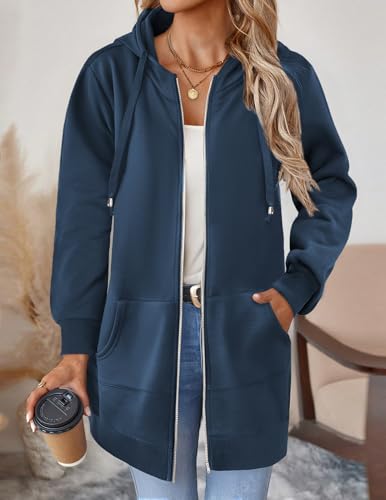 Zeagoo Zip Up Hoodies For Women Long Sleeve Oversized Sweatshirts Casual Lightweight Fleece Jackets With Pockets4