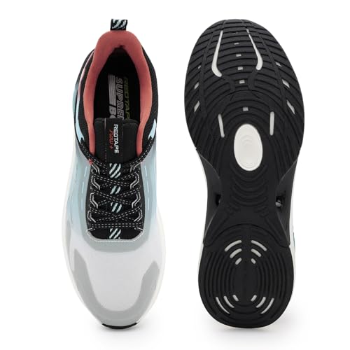 Image of Red Tape Men's Sneakers Blue Black Mesh Round Toe Lace-Up Comfort Grip
