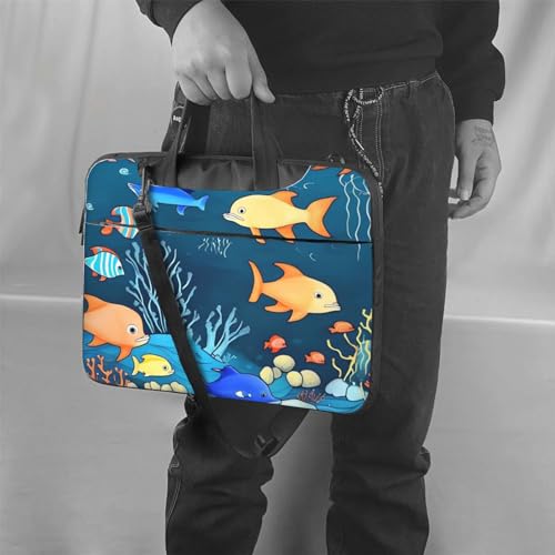 Bolso bandolera para laptop con diseño de mundo submarino miniatura 2