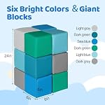 Bâtiments en mousse pour enfants : 12-Pieces PU Blocs de mousse colorés en cuir - Bâtir des jouets pour les enfants - Jouets géants de blocs d'échafaudage - Soft indoor playset pour cadeau d'anniversaire Enseignement préscolaire (Modern)