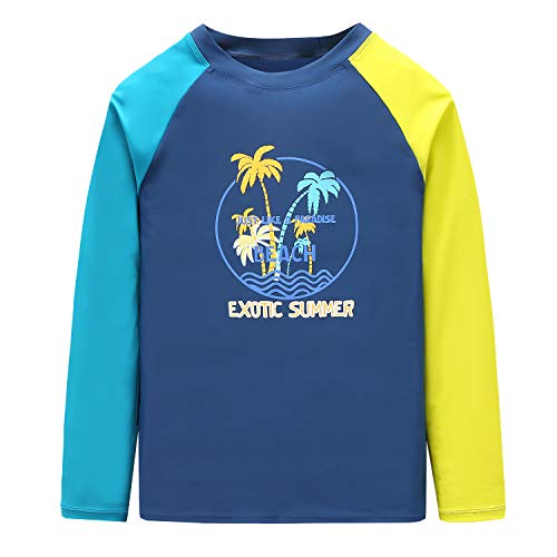 Image of HowJoJo Boys Short Sleeve Rash Guard Shirts Swim Shirt UPF 50+