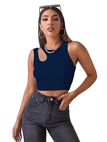Image of Shasmi Women's Striped Slim Fit Crop, Ribbed, Stylish Tank Top, Soft and Comfy Fabric has Some Stretch
