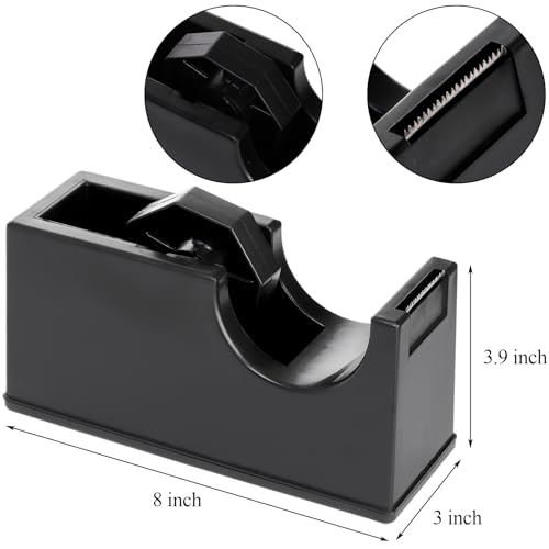 3 Pack Desktop Tape Dispenser Holder with 1 Inch Core and 3 Inch Core, Tape Roll Dispenser Desk Tape Dispenser with Weighted Non-Skid Base for Office Home School (Tape not Included image 8