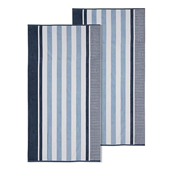 Superior - Toalla de Playa con Textura a Cuadros (100% algodón, 2 Unidades)