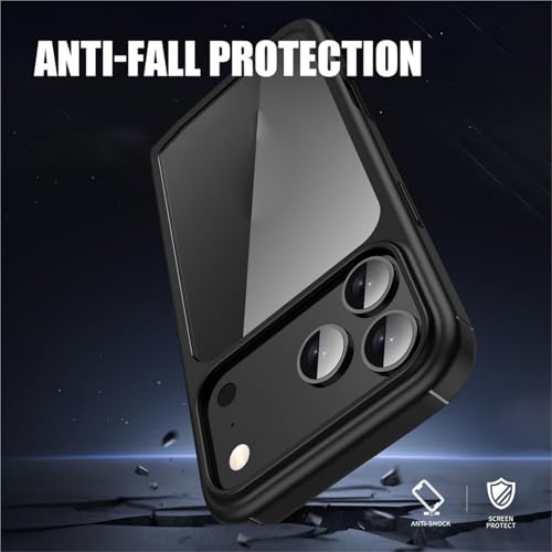 Coque iPhone 17 Pro Max transparente bleue avec support magnétique
