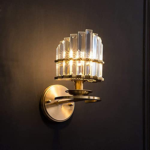 Lámpara de pared de cobre americano iluminación decorativa de cristal moderna para hotel