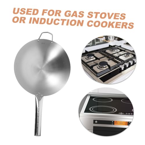 Wok de acero inoxidable sin revestimiento compatible inducción miniatura 7