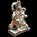 Hanuman Statue, Gold leaf work Large 12 inches Marble Bajrang Bali Murti, Hindu Monkey god Handpainted Multicolor Figurine, Perfect for Small Home Temple Decoration, Housewarming Gifts Sculpture