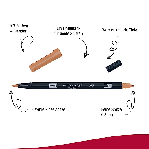 Image of Tombow : Dual Tip Blendable Brush Pen : Saddle Brown