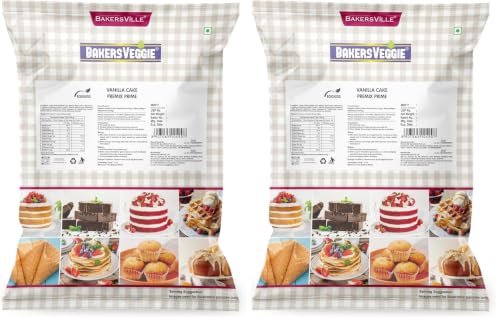 Image of Bakersveggie Eggless Cake Premix, 1 Kg (Vanilla Cake Premix Prime) (Pack of 2)