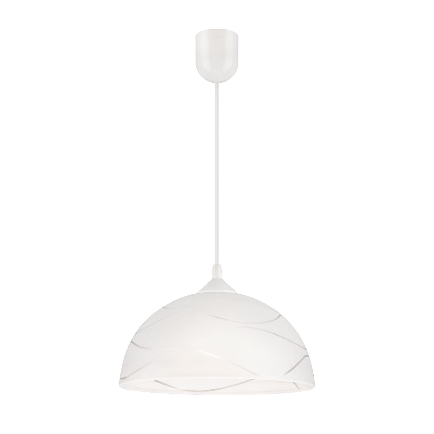 Lampa wisząca szklana ADANIA biała okrągła Ø 30 cm Vintage Design lampa wisząca kuchnia wyspa kuchenna