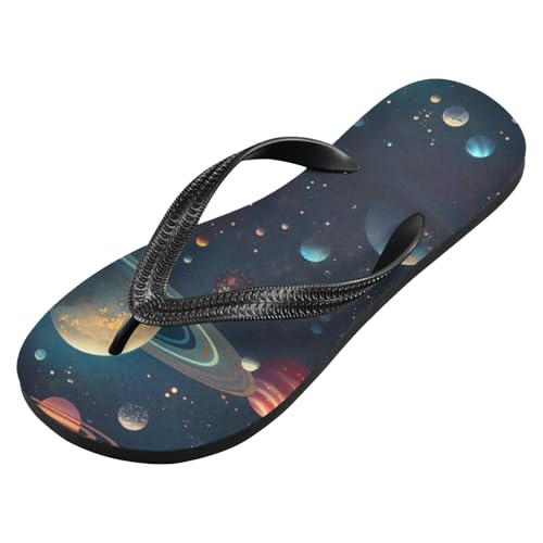 Space Planets Men's & Women's Classical Beach Rubber Sandal Flip Flop Comfortable Slipper 214B2527