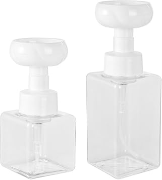 Flower Shape Foam Soap Pump Bottles Refillable Hand Soap Dispenser Set Leak Resistant Pump Bottle for Bathroom Kitchen Lotion Shampoo 2 Pack 2.55 X 2.55 X 6.10 in