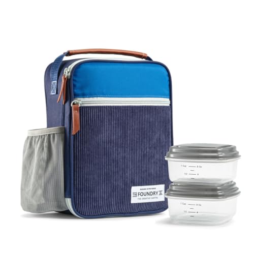 Fit & Fresh Insulated Lunch Box for Kids with Containers Included, Navy Blue