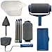 Produktbild Farbroller Set, Fuutuu 9 Stück Malerrollen Set Multifunktion Profi Magic Roller Farbroller Set mit Teleskopstab und Farbtank für Heimschule und Büro Wand Decke Malerei, Einfach DIY (Blau)