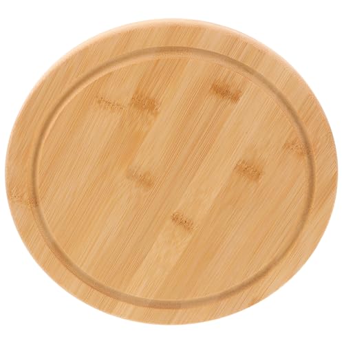 Zerodeko Bandeja de Bambú Redonda para Servir Café y Bistec Función Antideslizante y Diseño Sofisticado Adecuado para Comidas Diarias y Reuniones