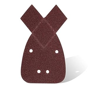 50 stuks/mouse schuurdriehoek/4-gats/95 x 165 x 165 mm/10 x korrel 40-60 – 80-120 – 240 / voor detail palmslijper/schuurbladen/driehoekige schuurpads/schuurpapier