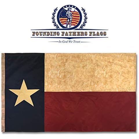 Embroidered Texas Vintage Flag - 3x5ft Oxford Polyester - Texas Founding Fathers Flags Cover