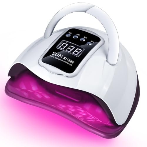 280W UV LED Nail Lamp, Nail Dryer for Gel Polish with 66pcs Lamp Beads and Automatic Sensor 4 Timer Setting Professional Nail Art Tools
