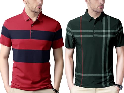 Image of Noble Monk Men's Polycotton Regular Fit Polo T-Shirt Half Sleeves |Polo Collar | Casual T-Shirt