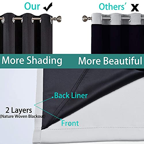 Image of Yakamok 100% Blackout Lined Panels, Room Darkening Thermal Insulated Blackout Curtains for Bedroom, Heat Blocking Drapes for Living Room(62Wx84L, Light Grey, 2 Panels)