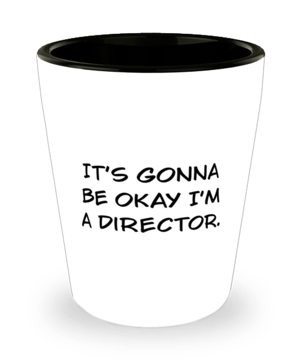 Love Director Gifts, It's Gonna Be Okay I'm a Director, Surprise Graduation Shot Glass Gifts For Friends From Coworkers, Unique director gifts, Gifts for directors, Personalized director gifts, Custom