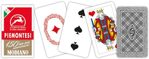 Modiano Regional Playing Cards Piedmontesi cumpleaños 150 rojo