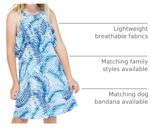 Image of Hawaii Hangover Family Matching Hawaiian Clothes, Simply Blue Leaves | Family matching Hawaiian outfits, Simply Blue Leaves, lightweight rayon, machine washable, tropical leaf print, luaus