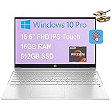 HP Pavilion 15 Flagship Business Laptop 15.6' FHD IPS Touchscreen AMD Octa-Core Ryzen 7 4700U (Beats i7-10710U) 16GB RAM 512GB SSD AMD Radeon Graphics Backlit B&O Audio Win10 Pro Silver + HDMI Cable