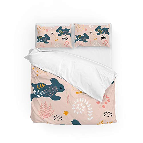 Housse de couette lapins et fleurs pour une chambre douce - 2