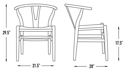 Laura Davidson Furniture Hans Wegner Wishbone Style Woven Seat Chair (Walnut With Natural Cord) #TOP6