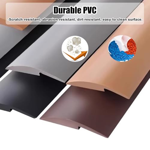 Self Adhesive Transition Strips Rubber, Carpet & Floor Edging Trim Joining Strip, Threshold Reducer for Raised Landings Height Less Than 3 Mm(Black,L10m/33ft) - Thumbnail 2