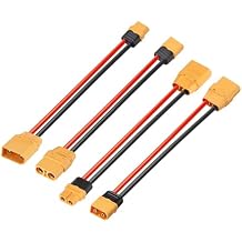 ELFCULB XT60 to XT90 Adapter Cable, 12AWG 0.5FT XT60 Male and Female to XT90 Connector Cable for RC Lipo Battery FPV Racing Drone Portable Power Station2 Pairs