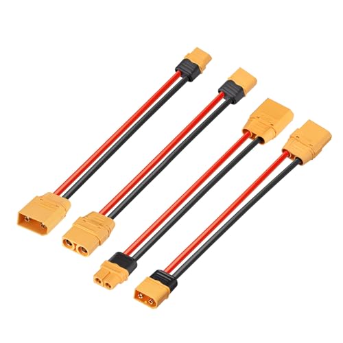 ELFCULB XT60 to XT90 Adapter Cable, 12AWG 0.5FT XT60 Male and Female to XT90 Connector Cable for RC Lipo Battery FPV Racing Drone Portable Power Station(2 Pairs)