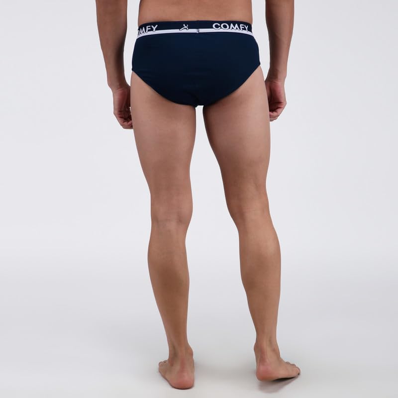 Image of Amul Comfy Men's Solid Cotton Briefs with Soft Waistband (Color Airforce)