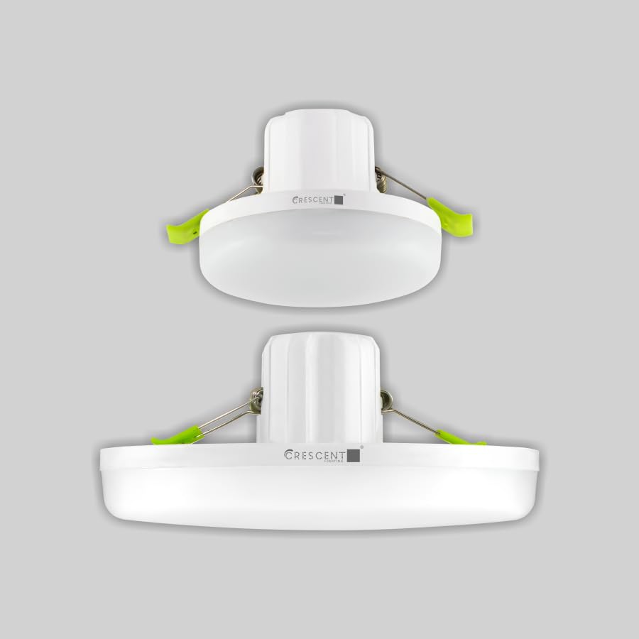 Image of Crescent Prithvi CRC140 12W Round LED Junction Box Light | Blue Light | Slim Recessed Ceiling Panel | Easy Spring Clip Installation | Indoor Lighting