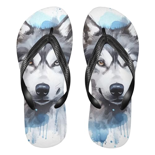Dog Husky Flip Flop Beach Summer Casual Sandal for Women & Men Shower Shoes 20853646